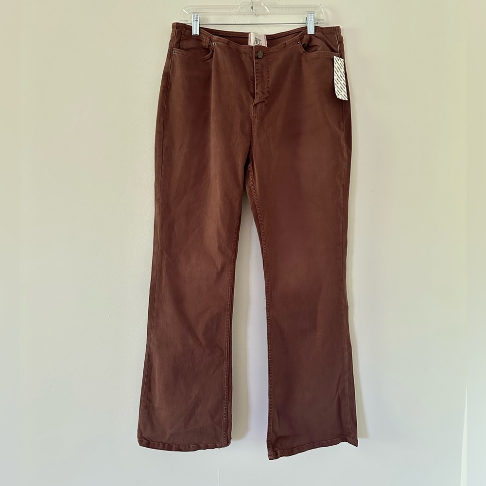 BDG Chocolate Brown low rise Wide Leg Flare retro western cowgirl boho Jeans NWT